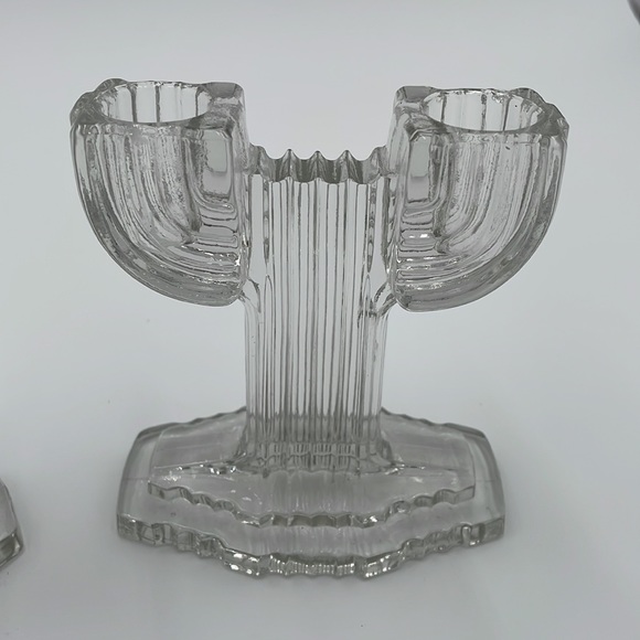 Vintage Mid Century Modern Cactus Western Glass Candle Holders - Picture 3 of 8